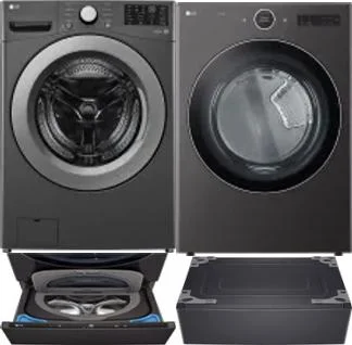 Side by Side Washer & Dryer Set on Pedestals