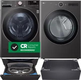 Side by Side Washer & Dryer Set on Pedestals