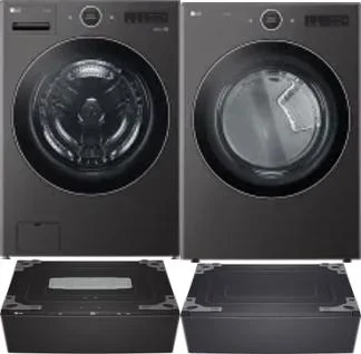 Side by Side Washer & Dryer Set on Pedestals
