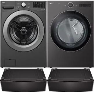 Side by Side Washer & Dryer Set on Pedestals