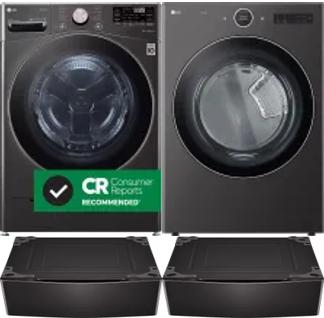 Side by Side Washer & Dryer Set on Pedestals
