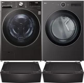 Side by Side Washer & Dryer Set on Pedestals