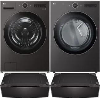 Side by Side Washer & Dryer Set on Pedestals