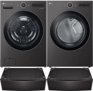 Side by Side Washer & Dryer Set on Pedestals