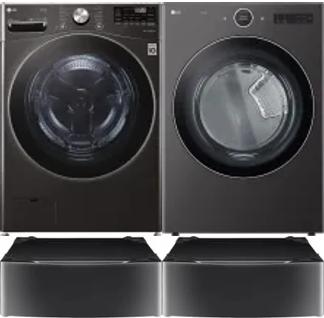 Side by Side Washer & Dryer Set on Pedestals