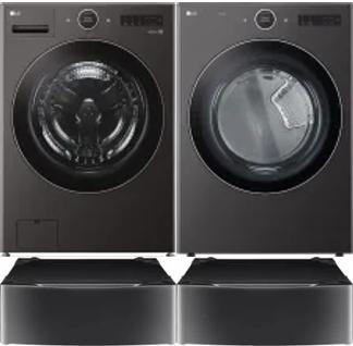 Side by Side Washer & Dryer Set on Pedestals