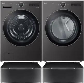 Side by Side Washer & Dryer Set on Pedestals