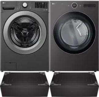 Side by Side Washer & Dryer Set on Pedestals