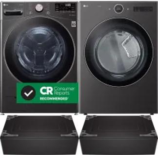 Side by Side Washer & Dryer Set on Pedestals