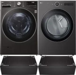 Side by Side Washer & Dryer Set on Pedestals