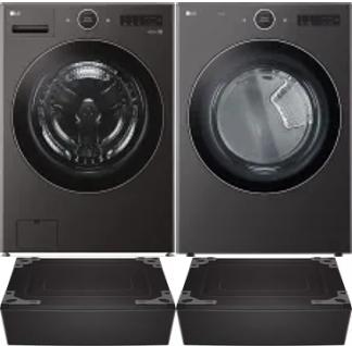 Side by Side Washer & Dryer Set on Pedestals