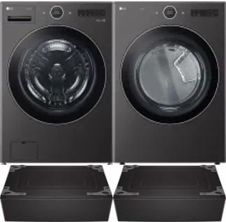 Side by Side Washer & Dryer Set on Pedestals