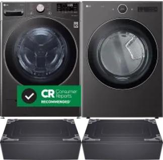 Side by Side Washer & Dryer Set on Pedestals