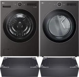 Side by Side Washer & Dryer Set on Pedestals