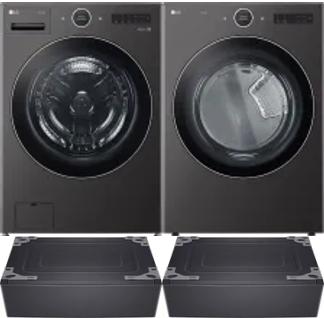 Side by Side Washer & Dryer Set on Pedestals
