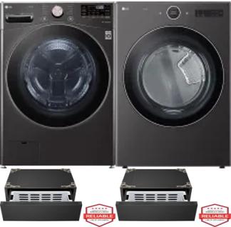 Side by Side Washer & Dryer Set on Pedestals