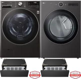 Side by Side Washer & Dryer Set on Pedestals