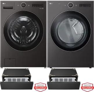 Side by Side Washer & Dryer Set on Pedestals