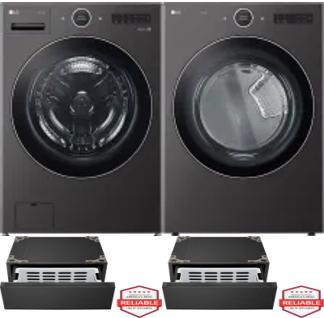 Side by Side Washer & Dryer Set on Pedestals