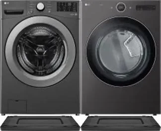 Side by Side Washer & Dryer Set on Risers