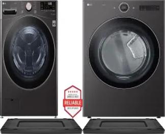 Side by Side Washer & Dryer Set on Risers