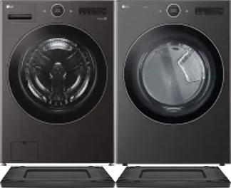Side by Side Washer & Dryer Set on Risers