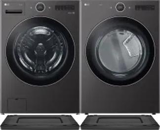 Side by Side Washer & Dryer Set on Risers