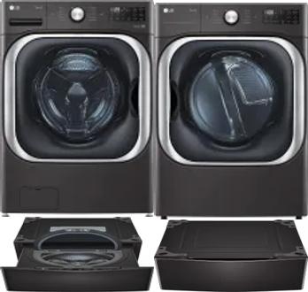 Side by Side Washer & Dryer Set on Pedestals