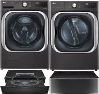 Side by Side Washer & Dryer Set on Pedestals