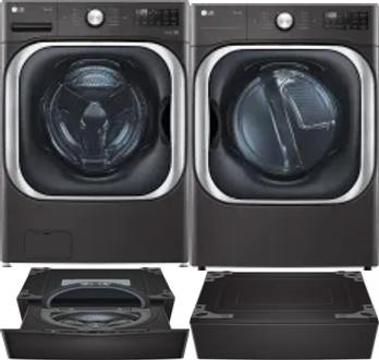 Side by Side Washer & Dryer Set on Pedestals