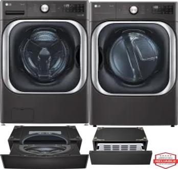 Side by Side Washer & Dryer Set on Pedestals