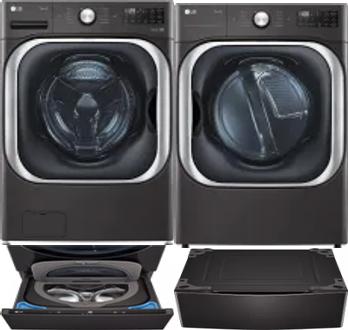 Side by Side Washer & Dryer Set on Pedestals