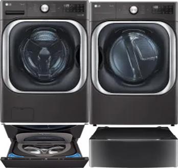 Side by Side Washer & Dryer Set on Pedestals