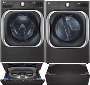 Side by Side Washer & Dryer Set on Pedestals