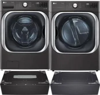 Side by Side Washer & Dryer Set on Pedestals