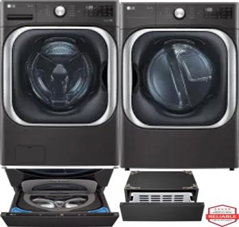 Side by Side Washer & Dryer Set on Pedestals
