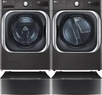Side by Side Washer & Dryer Set on Pedestals