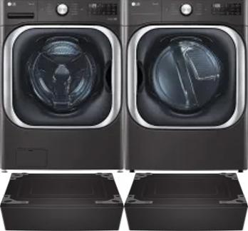 Side by Side Washer & Dryer Set on Pedestals