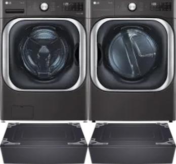 Side by Side Washer & Dryer Set on Pedestals