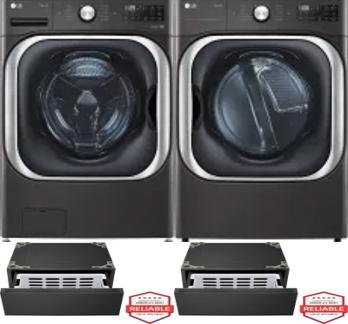 Side by Side Washer & Dryer Set on Pedestals