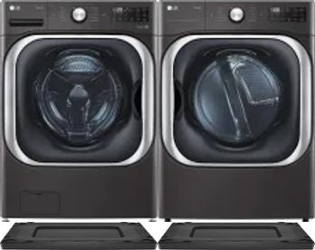 Side by Side Washer & Dryer Set on Risers