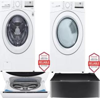 Side by Side Washer & Dryer Set on Pedestals
