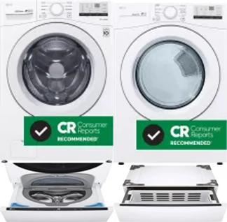 Side by Side Washer & Dryer Set on Pedestals