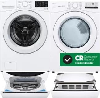 Side by Side Washer & Dryer Set on Pedestals