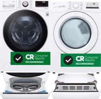Side by Side Washer & Dryer Set on Pedestals