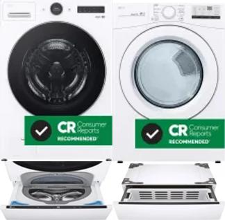 Side by Side Washer & Dryer Set on Pedestals