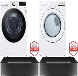 Side by Side Washer & Dryer Set on Pedestals