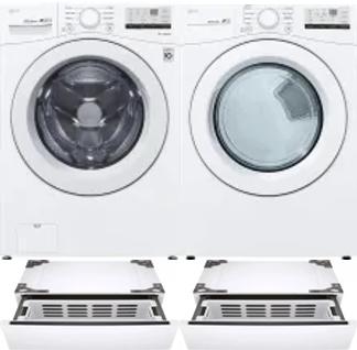 Side by Side Washer & Dryer Set on Pedestals