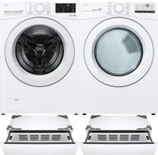 Side by Side Washer & Dryer Set on Pedestals