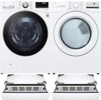 Side by Side Washer & Dryer Set on Pedestals